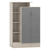 Wooden Wardrobe With 2 Doors And Open Shelf - Nevada