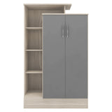 Wooden Wardrobe With 2 Doors And Open Shelf - Nevada