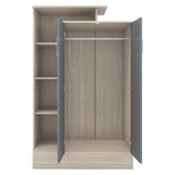 Wooden Wardrobe With 2 Doors And Open Shelf - Nevada