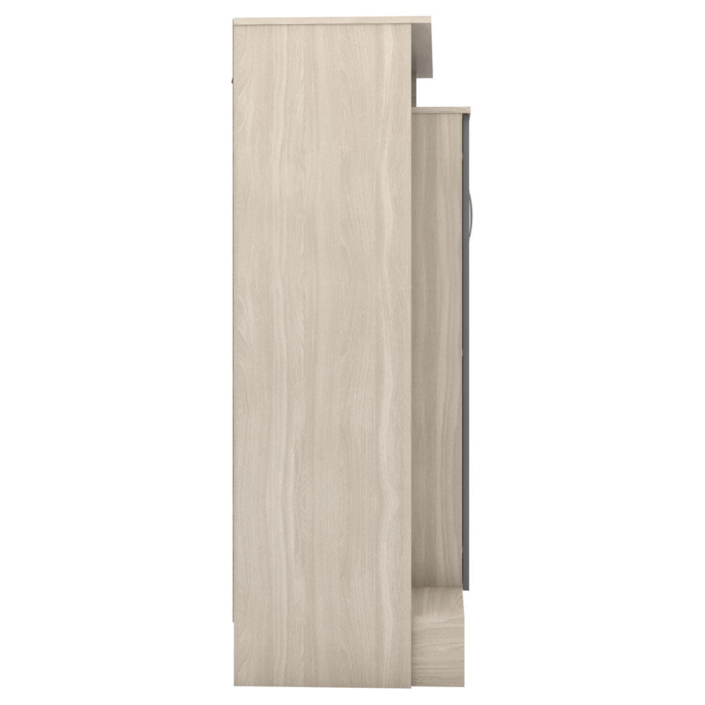 Wooden Wardrobe With 2 Doors And Open Shelf - Nevada