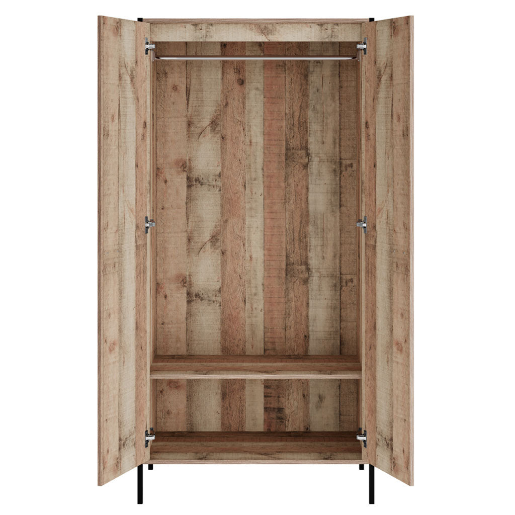 Wooden Wardrobe With 2 Doors - Hoxton