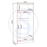 Wooden Wardrobe With 2 Doors - Malvern