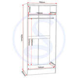 Wooden Wardrobe With 2 Doors - Nevada