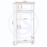 Wooden Wardrobe With 2 Doors - Oslo