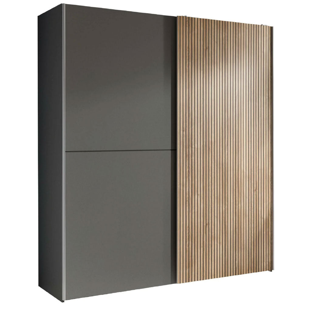 Wooden Wardrobe With 2 Sliding Doors - Berno