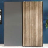 Wooden Wardrobe With 2 Sliding Doors - Berno