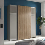 Wooden Wardrobe With 2 Sliding Doors - Berno