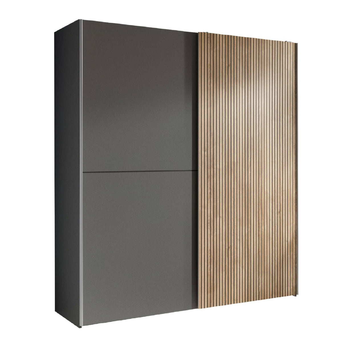 Wooden Wardrobe With 2 Sliding Doors - Berno