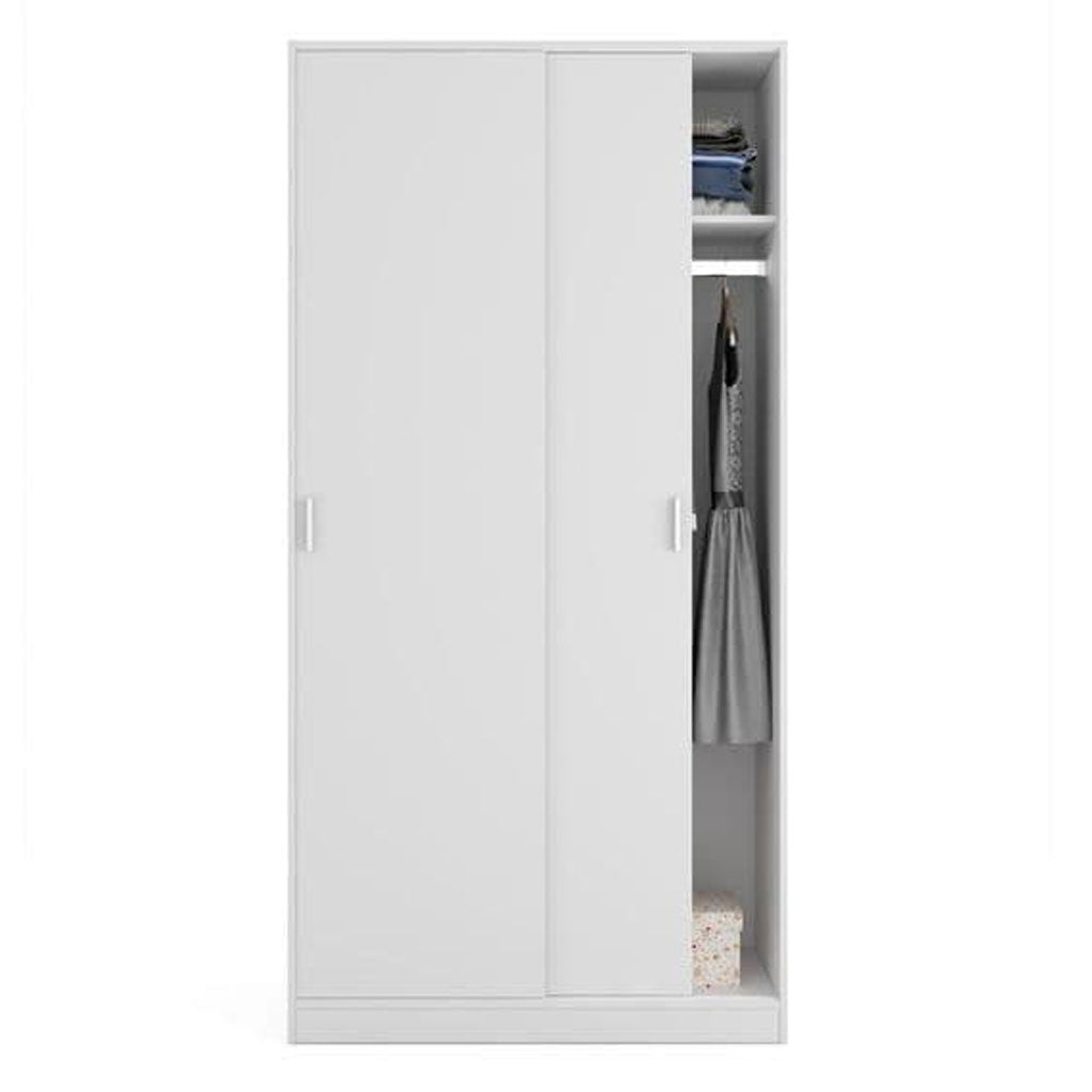 Wooden Wardrobe With 2 Sliding Doors - Hanover