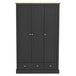Wooden Wardrobe With 3 Doors And 2 Drawers - Devon