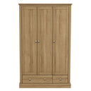 Wooden Wardrobe With 3 Doors And 2 Drawers - Devon