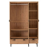 Wooden Wardrobe With 3 Doors And 2 Drawers - Leon