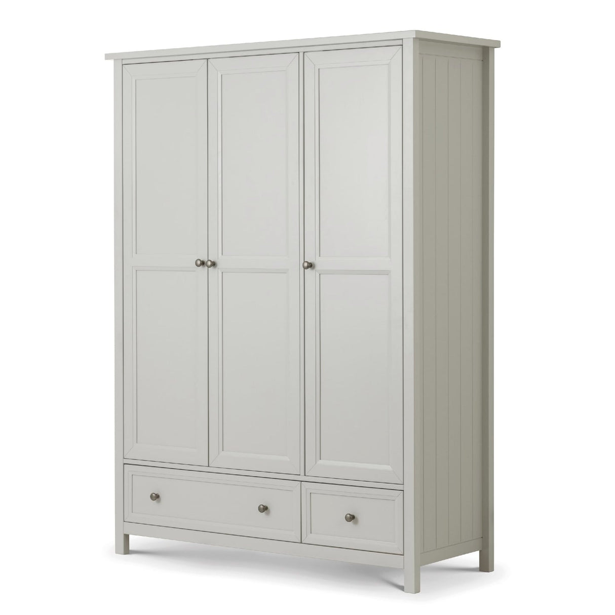 Wooden Wardrobe With 3 Doors And 2 Drawers - Maine