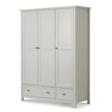 Wooden Wardrobe With 3 Doors And 2 Drawers - Maine