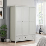 Wooden Wardrobe With 3 Doors And 2 Drawers - Maine