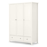 Wooden Wardrobe With 3 Doors And 2 Drawers - Maine