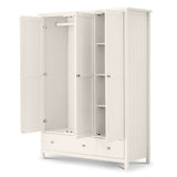 Wooden Wardrobe With 3 Doors And 2 Drawers - Maine