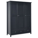 Wooden Wardrobe With 3 Doors And 2 Drawers - Maine