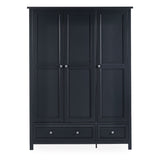 Wooden Wardrobe With 3 Doors And 2 Drawers - Maine