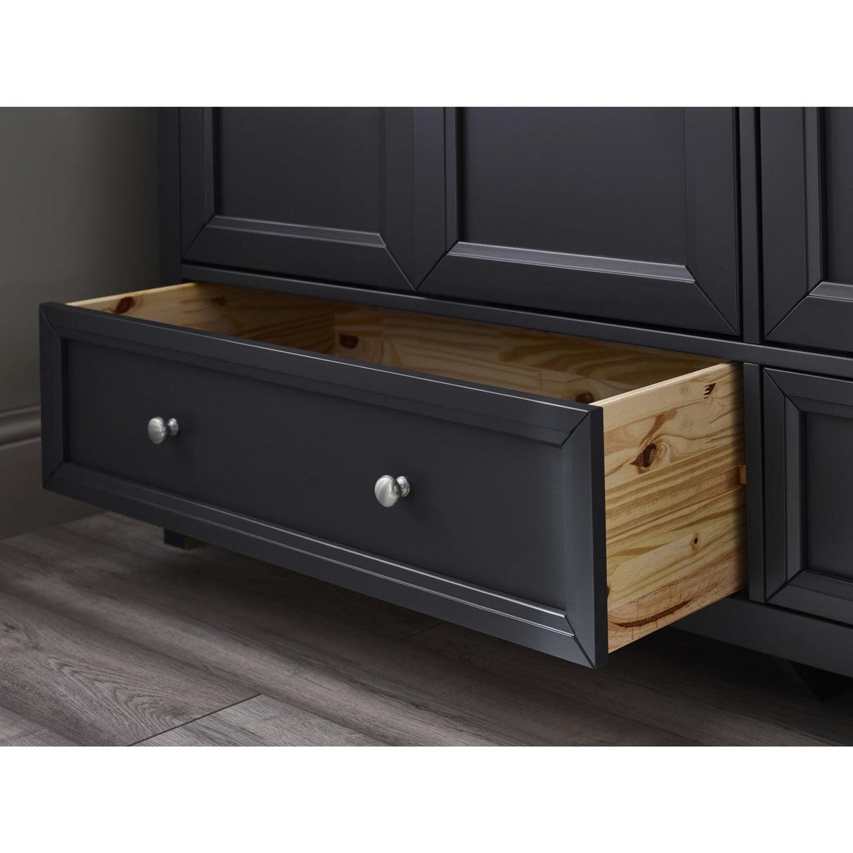Wooden Wardrobe With 3 Doors And 2 Drawers - Maine