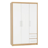 Wooden Wardrobe With 3 Doors And 2 Drawers - Seville