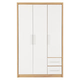 Wooden Wardrobe With 3 Doors And 2 Drawers - Seville
