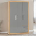 Wooden Wardrobe With 3 Doors And 2 Drawers - Seville