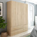Wooden Wardrobe 135cm Wide With 3 Doors And 4 Drawers - Carmel