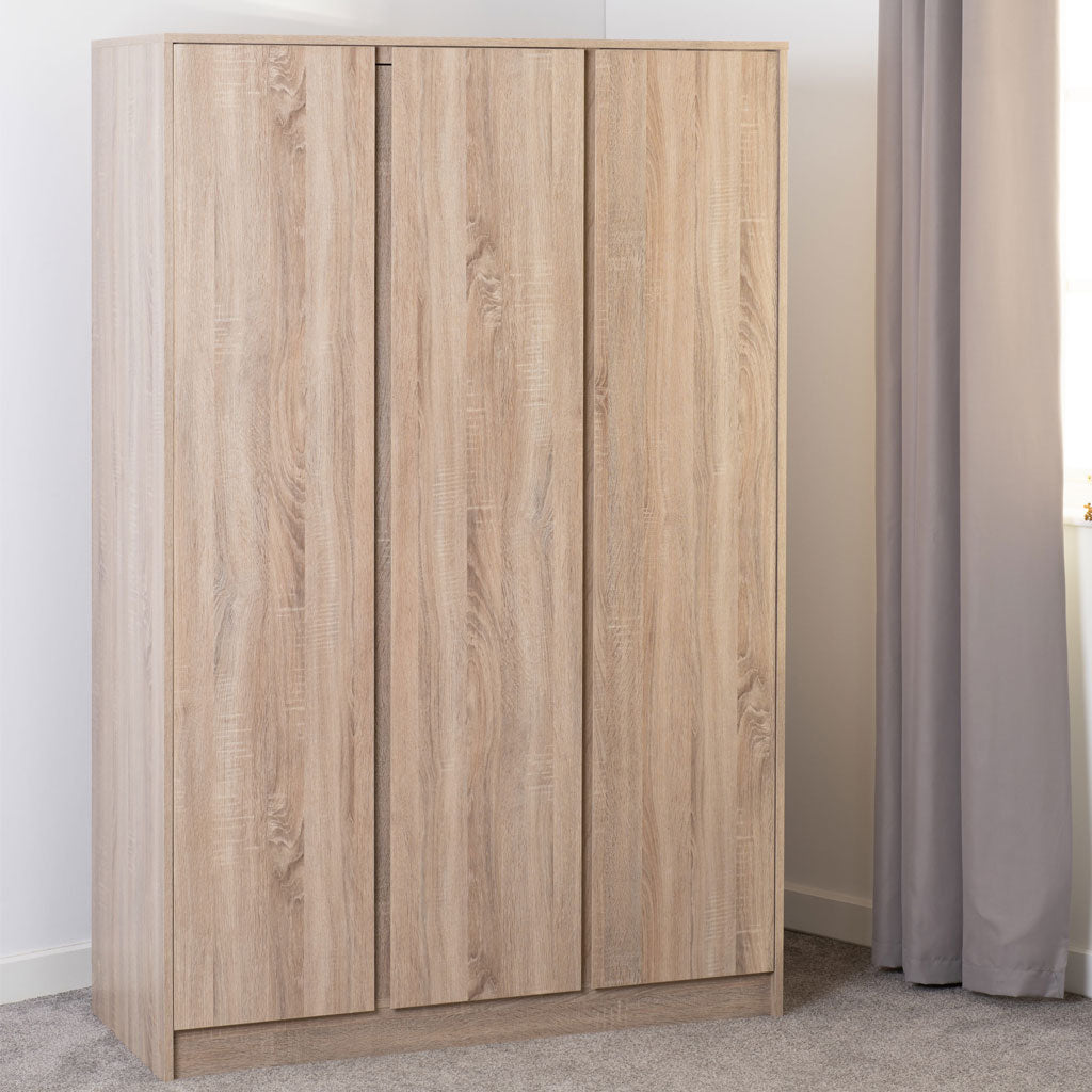 Wooden Wardrobe With 3 Doors - Malvern