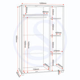 Wooden Wardrobe With 3 Doors - Oliver