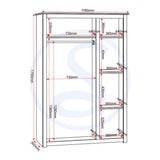 Wooden Wardrobe With 3 Doors - Panama
