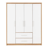 Wooden Wardrobe With 4 Doors And 2 Drawers - Seville