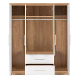 Wooden Wardrobe With 4 Doors And 2 Drawers - Seville