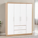 Wooden Wardrobe With 4 Doors And 2 Drawers - Seville
