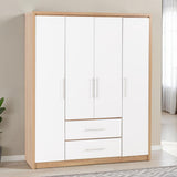 Wooden Wardrobe With 4 Doors And 2 Drawers - Seville