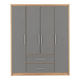 Wooden Wardrobe With 4 Doors And 2 Drawers - Seville