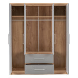 Wooden Wardrobe With 4 Doors And 2 Drawers - Seville