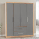 Wooden Wardrobe With 4 Doors And 2 Drawers - Seville