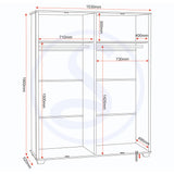 Wooden Wardrobe With 4 Doors - Oliver