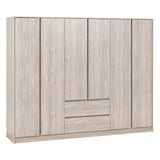 Wooden Wardrobe With 6 Doors And 2 Drawers - Malvern