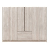 Wooden Wardrobe With 6 Doors And 2 Drawers - Malvern