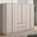 Wooden Wardrobe With 6 Doors And 2 Drawers - Malvern