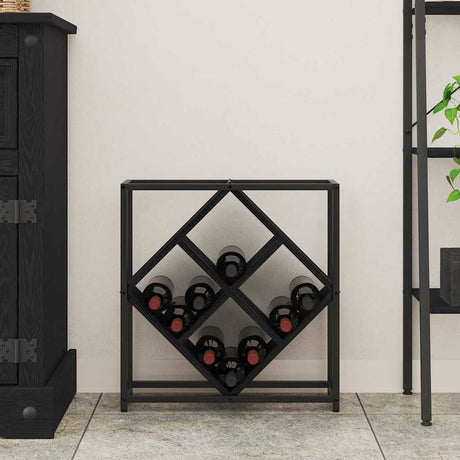 Wooden Wine Rack 51cm Wide With Metal Frame - Vantage Home