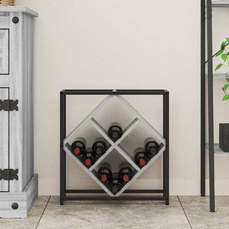 Wooden Wine Rack 51cm Wide With Metal Frame - Vantage Home