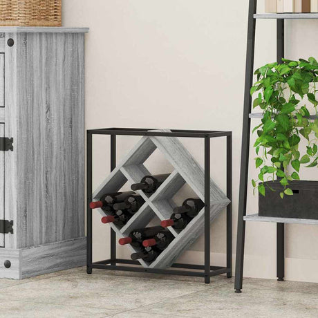 Wooden Wine Rack 51cm Wide With Metal Frame - Vantage Home