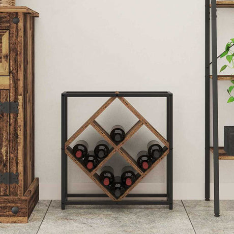 Wooden Wine Rack 51cm Wide With Metal Frame - Vantage Home
