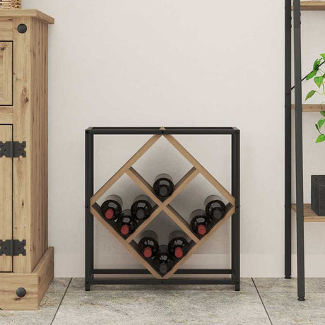 Wooden Wine Rack 51cm Wide With Metal Frame - Vantage Home