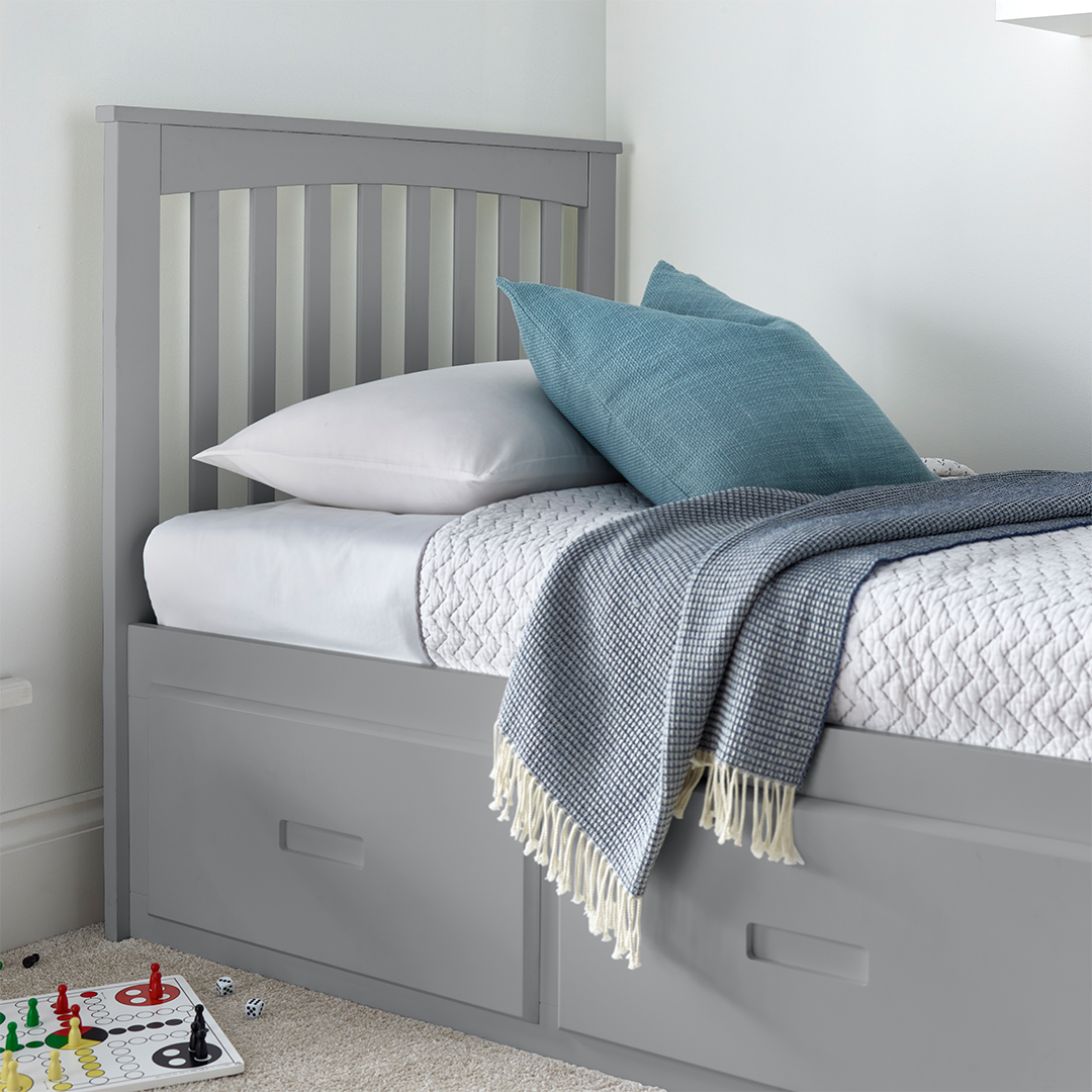 Wooden Wooden Single Bed With 3 Drawers - Quest