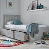 Wooden Wooden Single Bed With 3 Drawers - Quest