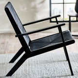 Woven Accent Chair With Wooden Frame - Icaria